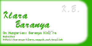 klara baranya business card